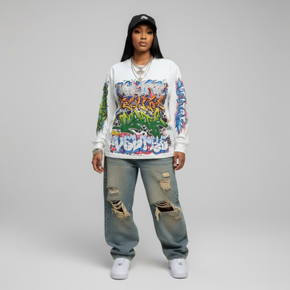 All Over Graffiti Long Sleeve